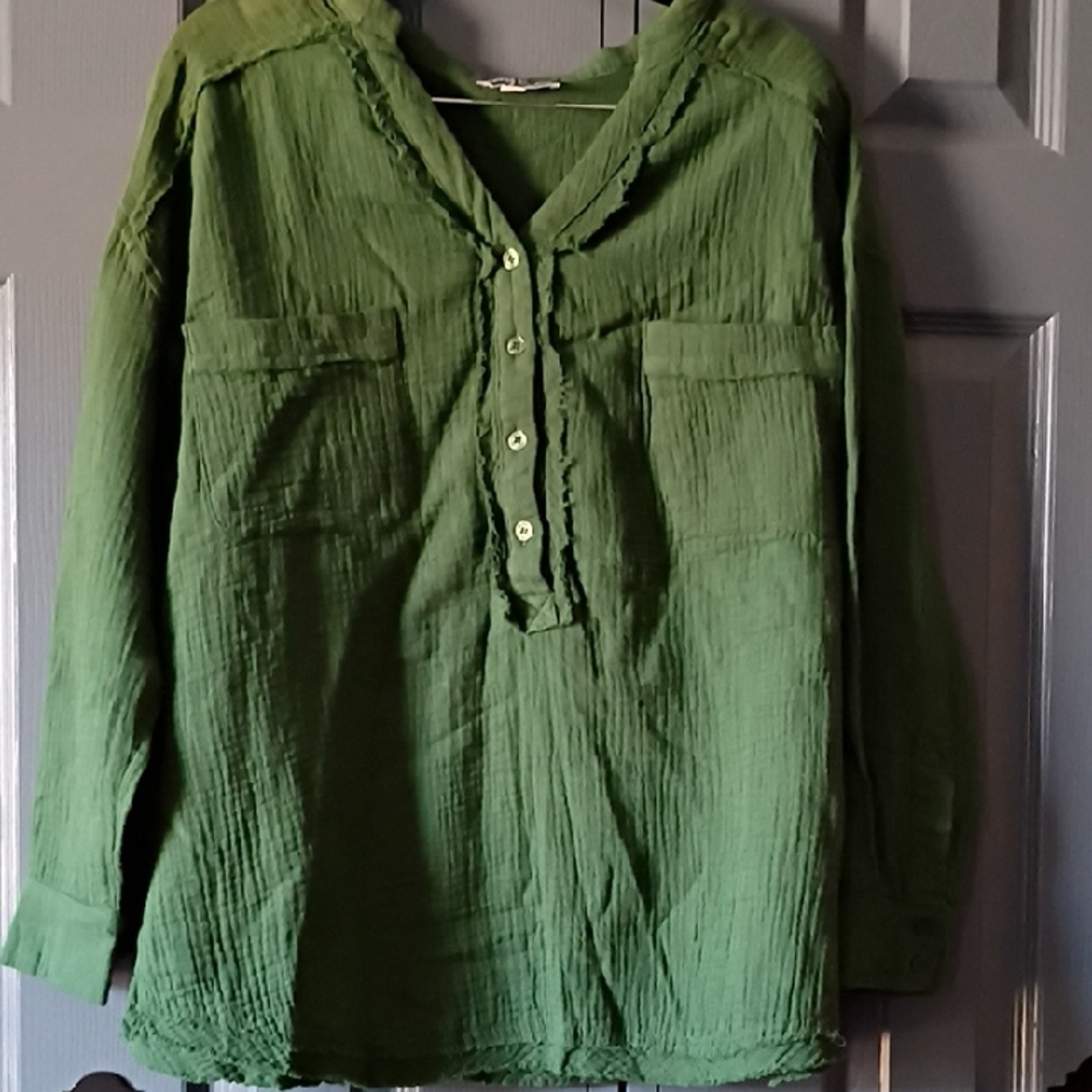 Sweet Lovely Green Button Down Shirt